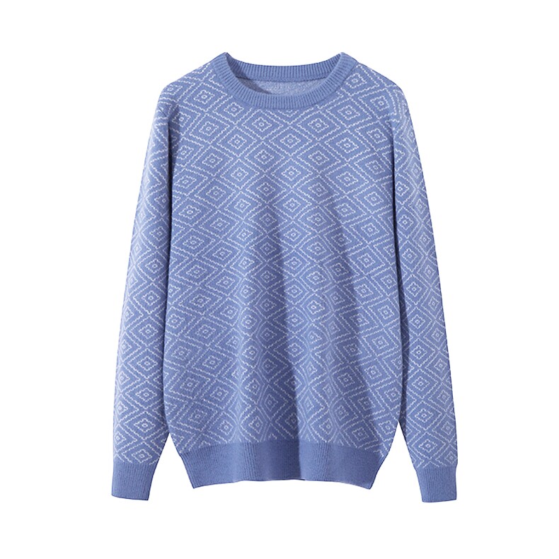 2025年秋季新款常规圆领男士针织衫时尚百搭通勤，男装针织衫/毛衣，江杉羊绒