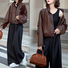 跑量安哥拉小皮衣外套女2024春秋新款高级感炸街小个子机车服夹克，女装皮衣，潮流依族