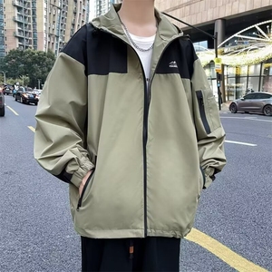 冲锋衣夹克男韩版潮流连帽拼色宽松2024秋季新款ins外套W5671-P56图片