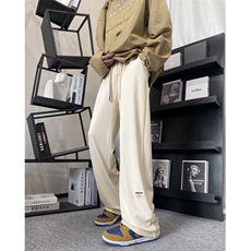 抖音品质春季新款INS垂感小标宽松直筒休闲裤B315-K24023-p50控68，男装休闲裤，电商B315