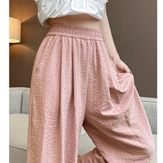 简约宽松舒适冰丝直筒防蚊裤女士春夏秋季2025年新款宽松长裤，女装休闲裤，星座1210-1