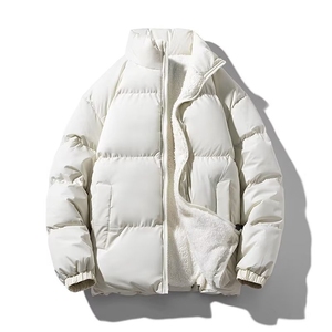 男外套秋冬季加厚纯色百搭防风保暖棉袄加绒宽松休闲棉服MY10/P80图片