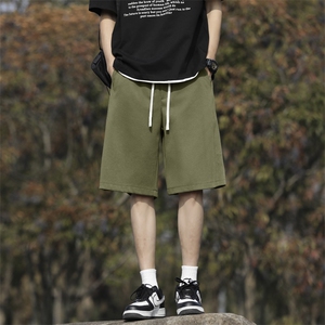 wassup happy深灰色短裤男夏季潮牌篮球运动五分裤青少年休闲中裤图片