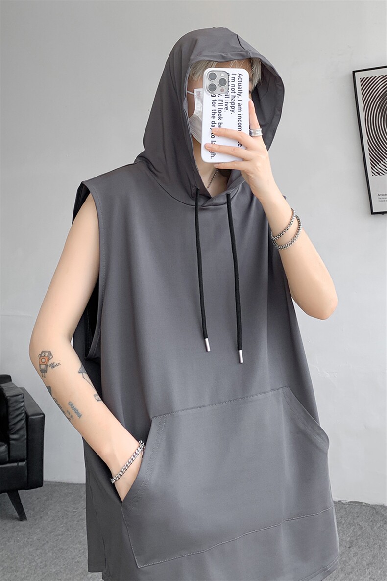 M-8XL特大码冰丝速干连帽背心男篮球运动无袖健身服坎肩TDX315P35,男装背心/马甲,电商D206-1
