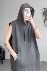 M-8XL特大码冰丝速干连帽背心男篮球运动无袖健身服坎肩TDX315P35，男装背心/马甲，电商D206-1