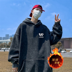 直播品质 500克重磅美式印花做旧加绒加厚水洗卫衣冬 SL1669特P65图片
