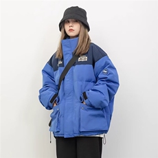 加绒加厚冬男女高领棉衣撞色工装大口袋印花面包服棉袄MY123P68，男装棉衣，星座1013-1