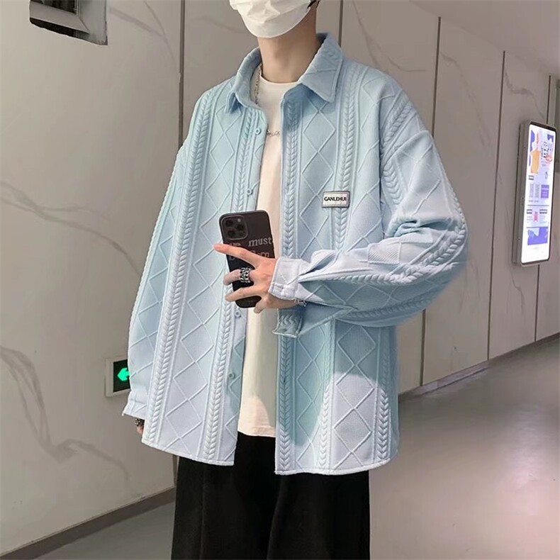 长袖衬衫男港风日系春季韩版潮流帅气衬衣CY046P36图片