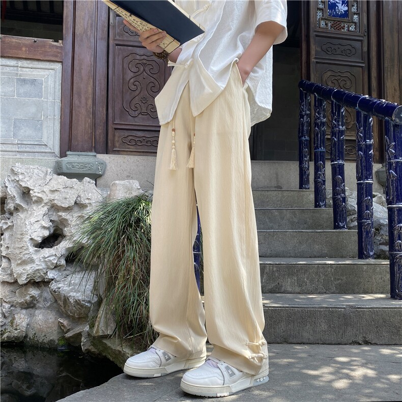2024夏季新款风排扣设计舒适宽松休闲裤B315-K24061-特p30控58,男装休闲裤,电商B315