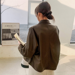 现货2025秋季女装新款时尚洋气机车款小个子短款皮衣外套223-1302图片