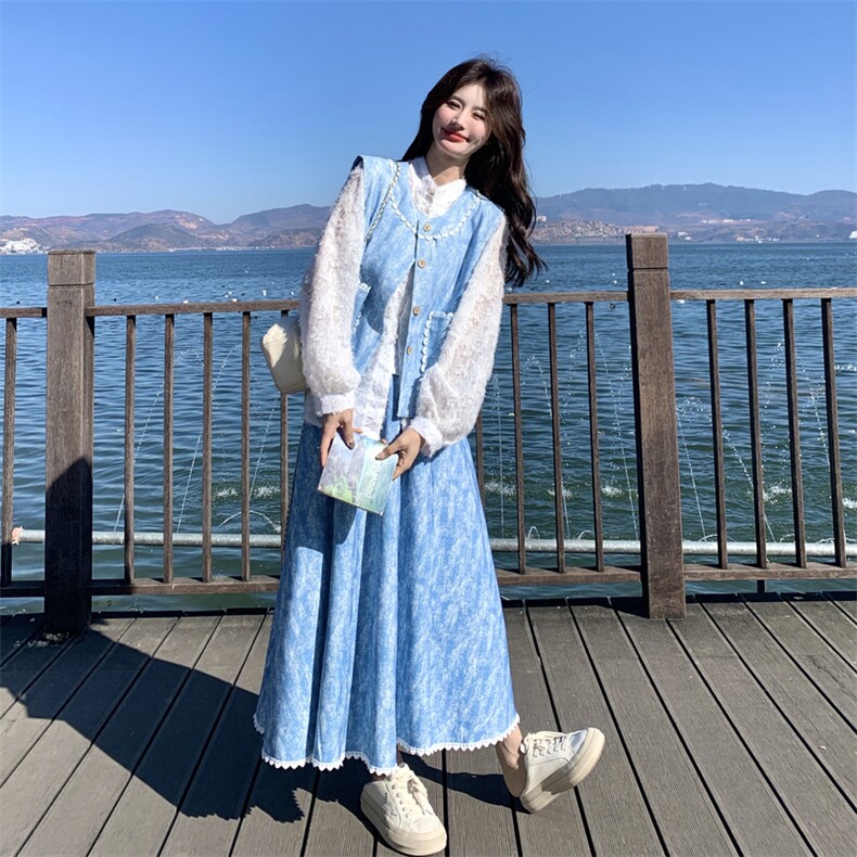 出货春新款三件套裙子2C198-6803-P185-P278,女装套装/套裙,2C198