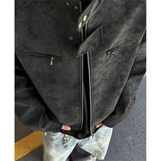 扎染正肩皮衣外套男款春秋立领哈灵顿夹克美式复古棒球服J762，男装夹克，星座1116A（原606A-3）