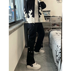 B221美式ins高街暗黑小众个性铆钉小脚牛仔裤LK23142-P65控88，男装牛仔裤，电商B221