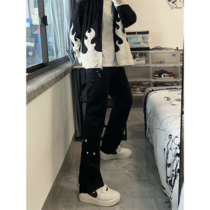 B221 美式ins高街暗黑小众个性铆钉小脚牛仔裤 LK23142-P65 控88图片