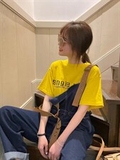 春季新款设计款牛仔背带裤，其它，单井 Single Well