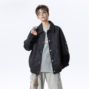 秋季新款翻领大码夹克翻领宽松痞帅潮流外套 A436-2532-P75图片
