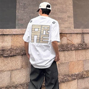 万针全刺绣工艺抖音得物高品质260克重磅纯棉双纱美式高街短袖T恤图片