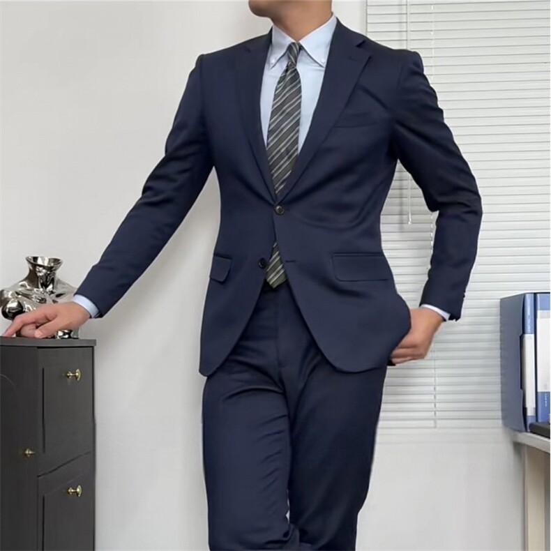 GM5402P160现货西装两件套男士轻奢商务纯色西服两粒扣后开叉西装,男装西服套装,星座1108-5