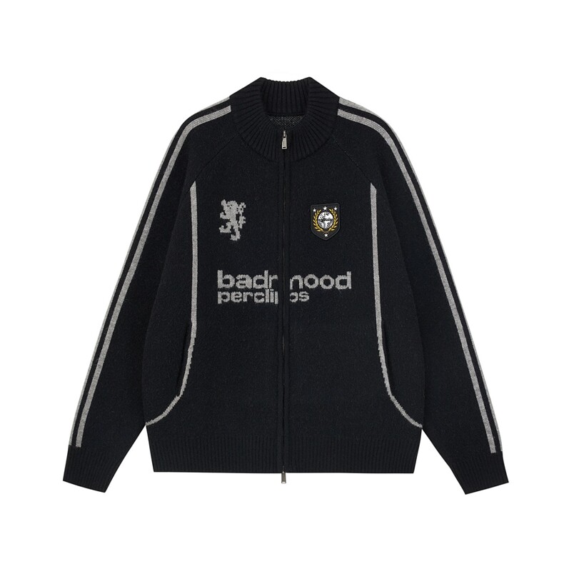 英伦风高领毛衣男美式字母双拉链开衫罗纹肌理针织衫MY77P69，男装针织衫/毛衣，星座1013-5