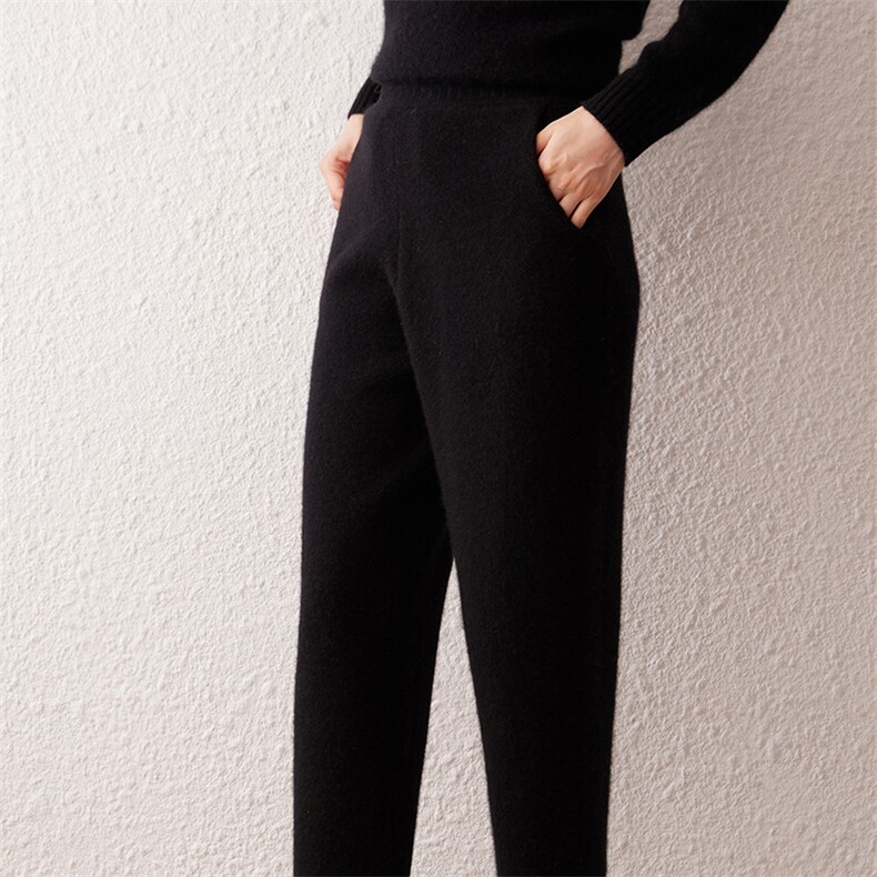 2025百搭时尚萝卜裤简约,女装休闲裤,雪真羊绒高端店