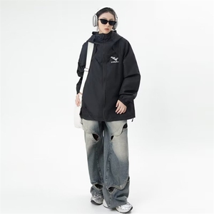 户外机能连帽冲锋衣外套男女情侣刺绣工装夹克上衣春秋CF198-p65图片