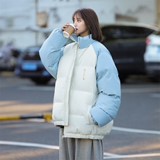 现货抖音得物可供视频三防加厚羽绒拼接棉衣外套面包棉服86650，男装棉衣，电商A486