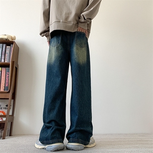 现货 宽松直筒阔腿裤老爹裤加大码牛仔裤 310A-2 BK306  P50 控78图片