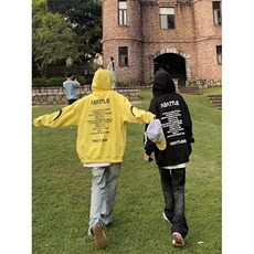 美式街头重磅字母印花连帽卫衣外套男女秋冬宽松情侣拉链开衫，女装短外套，星座506A