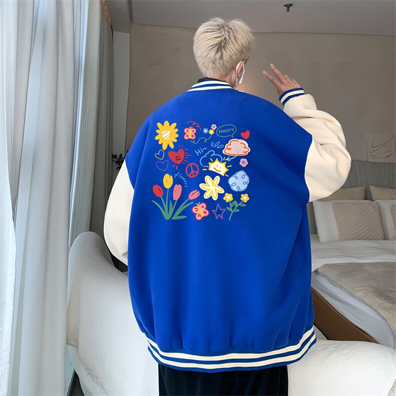 摇粒绒棒球服男大码开衫卫衣男夹克BF86319-P65,男装夹克,电商A040