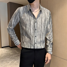 秋冬新款男士简约长袖衬衫社会小伙店主风衬衣301A-1/CS605/P58，男装衬衫，星座301A-1