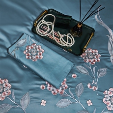 2023新款100S埃及棉彩色花卉电脑绣花四件套，床品套件，一起卖家纺