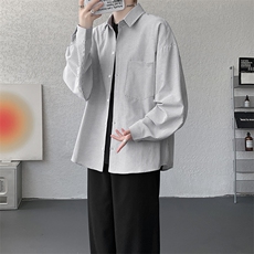 衬衫男秋季新款港风宽松大码条纹长袖衬衣CS801-特P29，男装衬衫，星座214-3