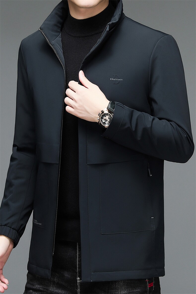 AN9851钱塘2020-3秋冬新款中老年男士连帽保暖羽绒服外套P240,男装羽绒服,钱塘207-3