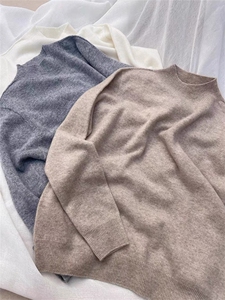 2025年秋季常规通勤单件长袖套头半高领，女装针织衫/毛衣，航淼羊绒