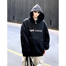 立体字印花星空卫衣CT2313-TP80控价108高街个性宽松闪粉帽衫男，男装卫衣，电商A102-1