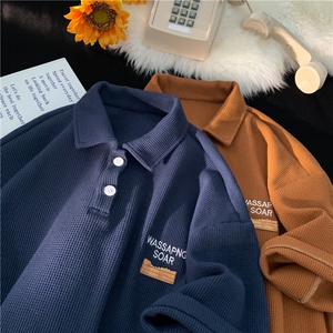 夏季华夫格刺绣贴标polo衫短袖平铺M~5XL XZ604-PL102-P45控58图片