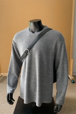 新款V领320g重磅抓毛纹理感慵懒风大码长袖T恤男T24510-特P40控78，男装T恤，电商A001-1