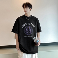 美式潮牌双头黑曼巴纯棉体恤1209-1-T23-P30现货不缺货，男装T恤，星座1209-1