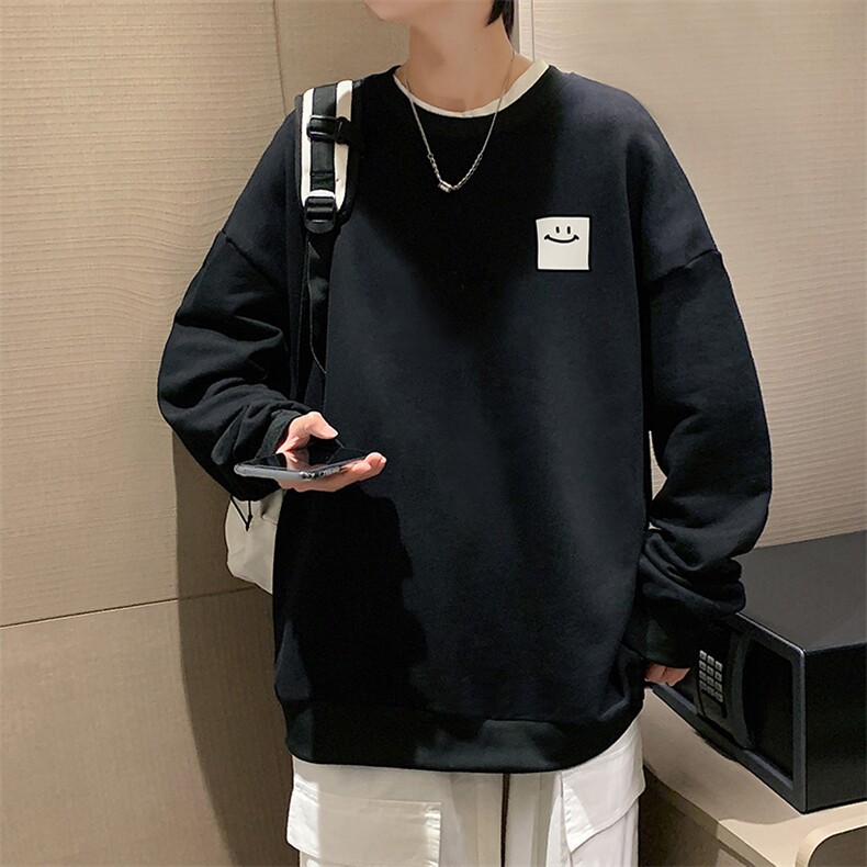 S6316-P28 秋季圆领卫衣男大码韩版宽松长袖外套图片