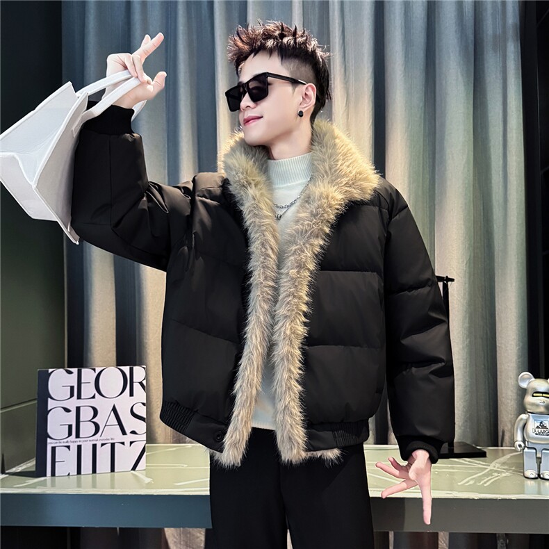 MY568-P148控198面料皮男座山雕棉服冬季新款加绒加厚棉袄外套翻,男装棉衣,星座102A（原电商D309-1）