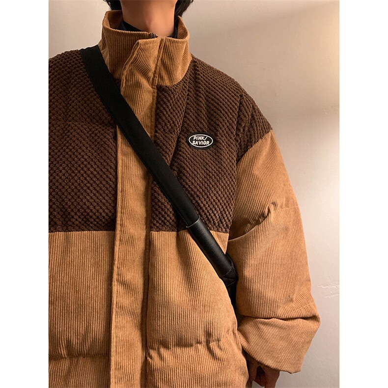灯芯绒棉袄厚外套港风日系棉衣纯色棉服大码1016-1W62P118K158,男装棉衣,星座1016-1（原电商B408-1）