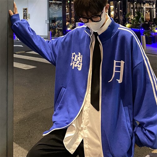 港风潮流时尚百搭宽松舒适潮牌休闲璃月夹克A061-XJK9045-P65限88,男装夹克,电商A061