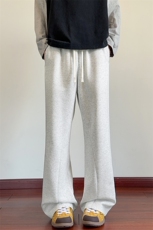 华棉重磅380g纯色休闲大码显高显瘦微喇卫裤男K24030-特P35控68，男装休闲裤，电商A001-1