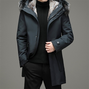 冬季新款中年男连帽羽绒服休闲脱卸领男冬爸爸外套YYYR6808-P445图片