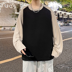 美式圆领卫衣男春秋季潮流宽松撞色插肩长袖外套WY0321-P35，女装短外套，星座308B-2