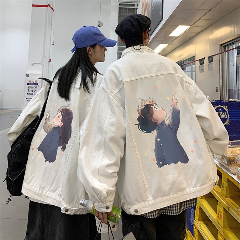 春季港风情侣不一样印花男士牛仔夹克外套男JK570-P65控价88,男装工装外套,星座912-1（原星座914-5）