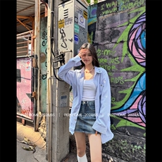 防晒衣女新款外搭夏季超仙2025宽松薄款长袖复古港风条纹衬衫开衫，男装防晒衣，星座1210-1