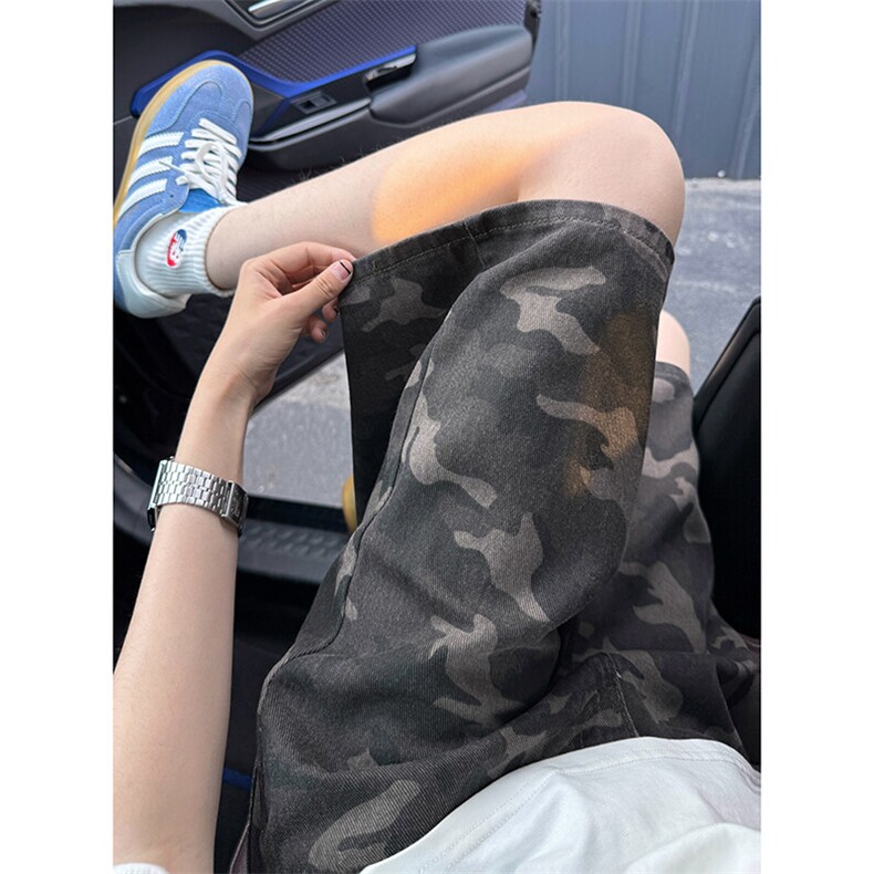现货夏季迷彩工装宽松阔腿直筒五分休闲短裤男K5916-特P35控59,男装牛仔裤,星座205