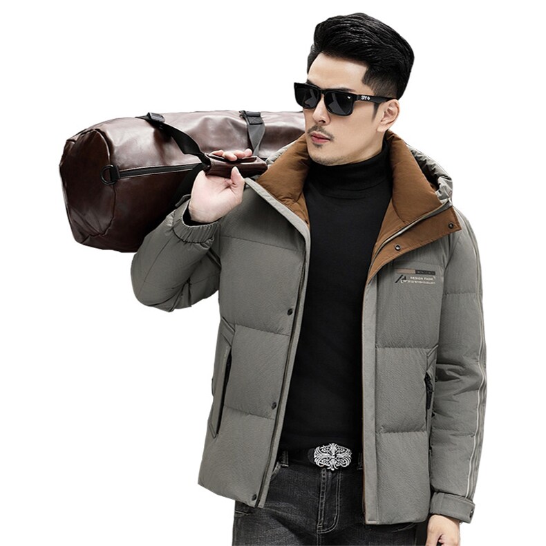 B6095钱塘2020-3时尚休闲厚款百搭有帽冬季中年男士羽绒服P250,男装羽绒服,钱塘207-3
