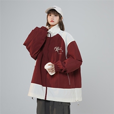 中性风23新款秋季时尚百搭宽松字母印花情侣夹克外套F401P75控98，男装夹克，A247A